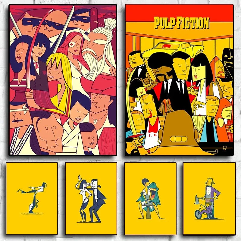 Abstract Classic Movie Comic Style Posters Pulp Fiction Quentin Tarantino Prints Canvas Printing Wall Art Picture for Home Decor